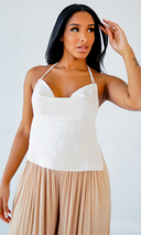 Sugar Pie  I Open Back Embroidered Top - White - Cutely Covered