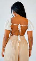 Stella I Open Back Embroidered Top - White - Cutely Covered