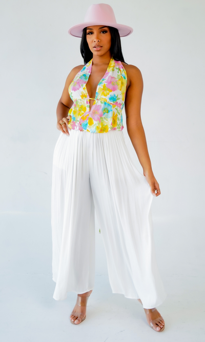 Flowy I High Waisted Pants - White - Cutely Covered