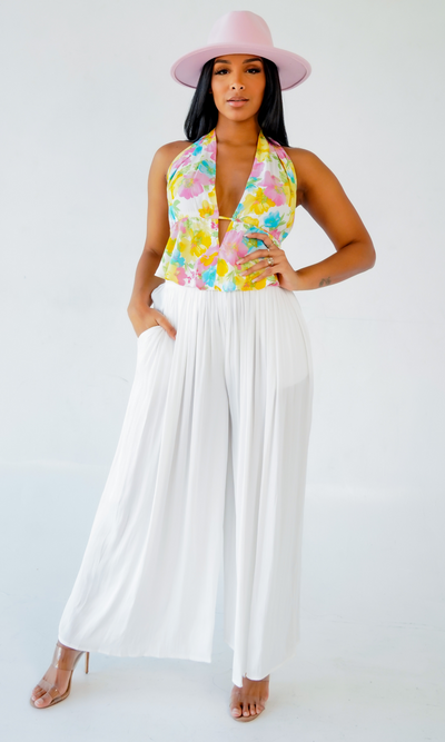 Wildflower I Halter Crop Top - Cutely Covered