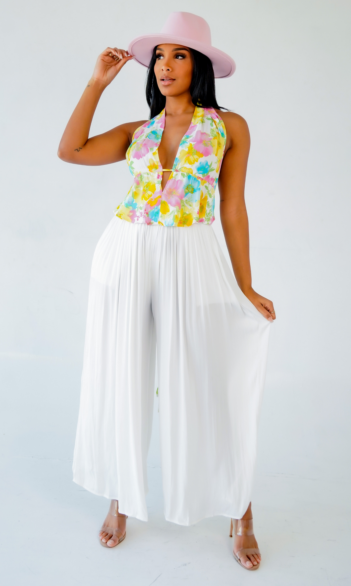 Wildflower I Halter Crop Top - Cutely Covered