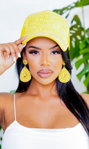 Scarlet Rhinestone Cap Hat - Yellow - Cutely Covered