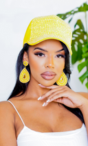 Scarlet Rhinestone Cap Hat - Yellow - Cutely Covered