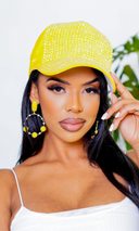 Scarlet Rhinestone Cap Hat - Yellow - Cutely Covered