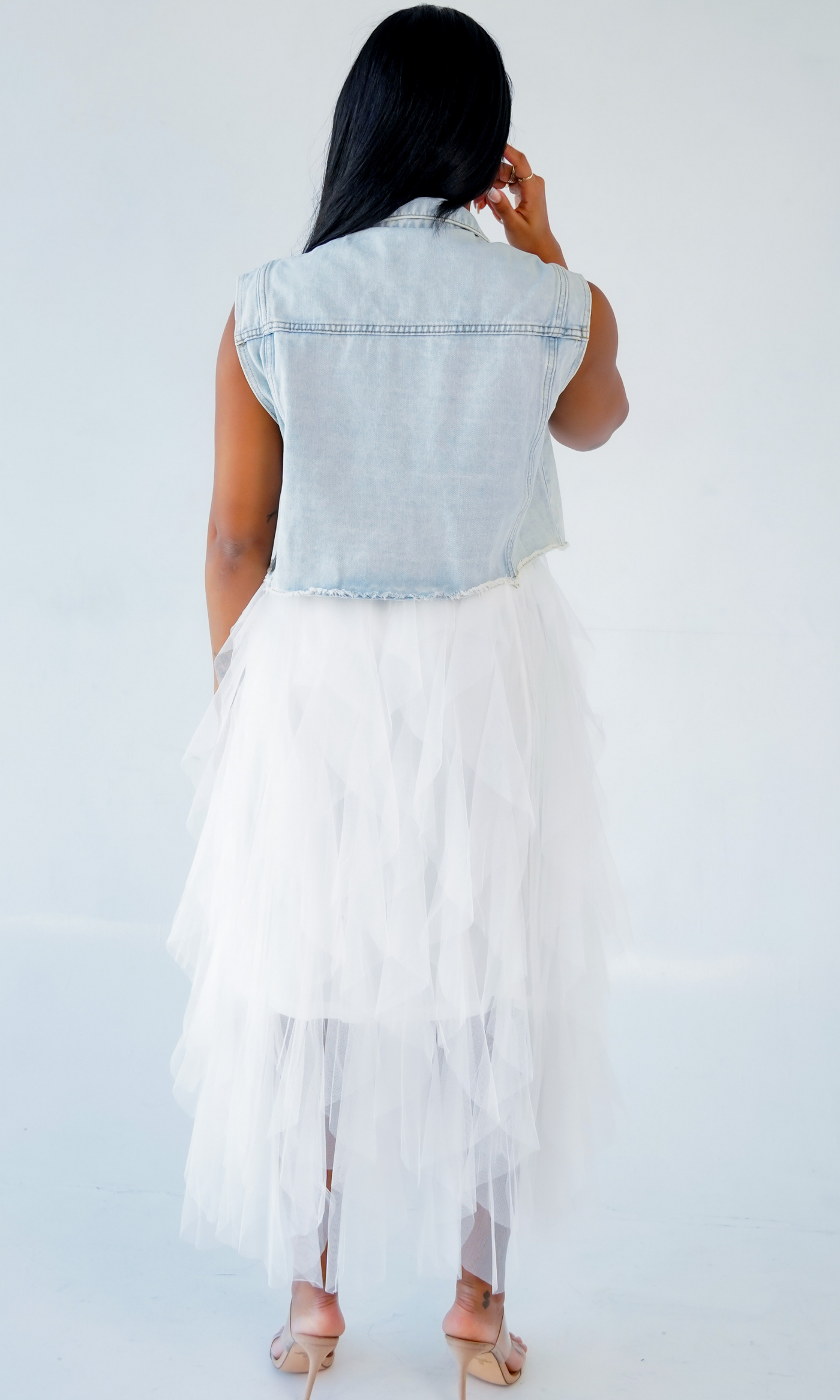 Crystal Clear I Layer Ruffle Skirt - White - Cutely Covered