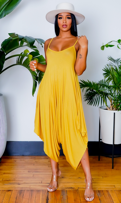 Chic Loose Harem Jumpsuit - Gold - Cutely Covered