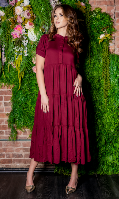 First Date | Maxi Dress - Burgundy FINAL SALE - Cutely Covered