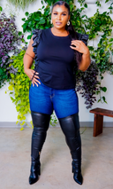 Forever Yours | Contrast Ruffle Sleeve Top - Black FINAL SALE - Cutely Covered