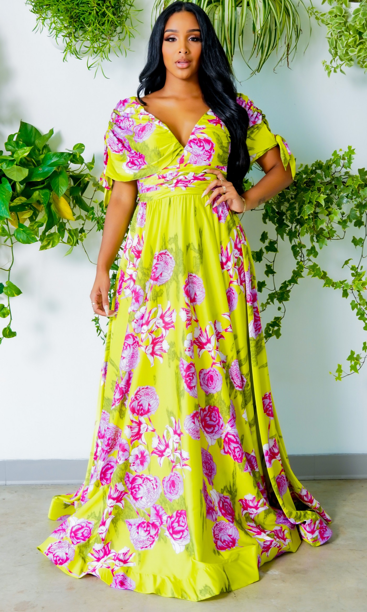 Peony | Floral Long Dress - Couture Final Sale - Cutely Covered