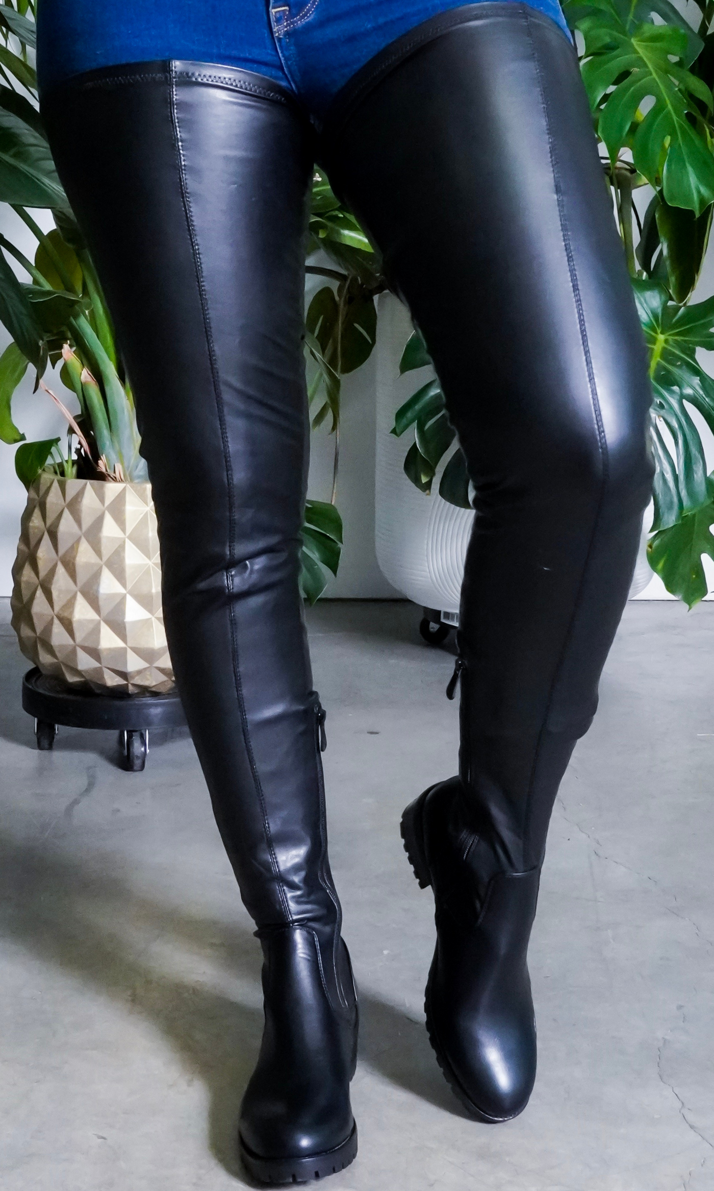 She's Killing It Surgical | Thigh High Flat Stretch Boots - Cutely Covered