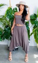 Fashionably Chill | Drop Bottom Stretch Set - Olive - Cutely Covered