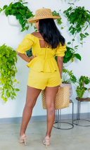 Summer Days | Two Piece Linen Set - Yellow - Cutely Covered