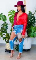 Slay Sis | Bodysuit-Pomegranate - Cutely Covered