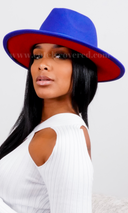 Still Trending Red Bottom | Fedora - Blue - Cutely Covered